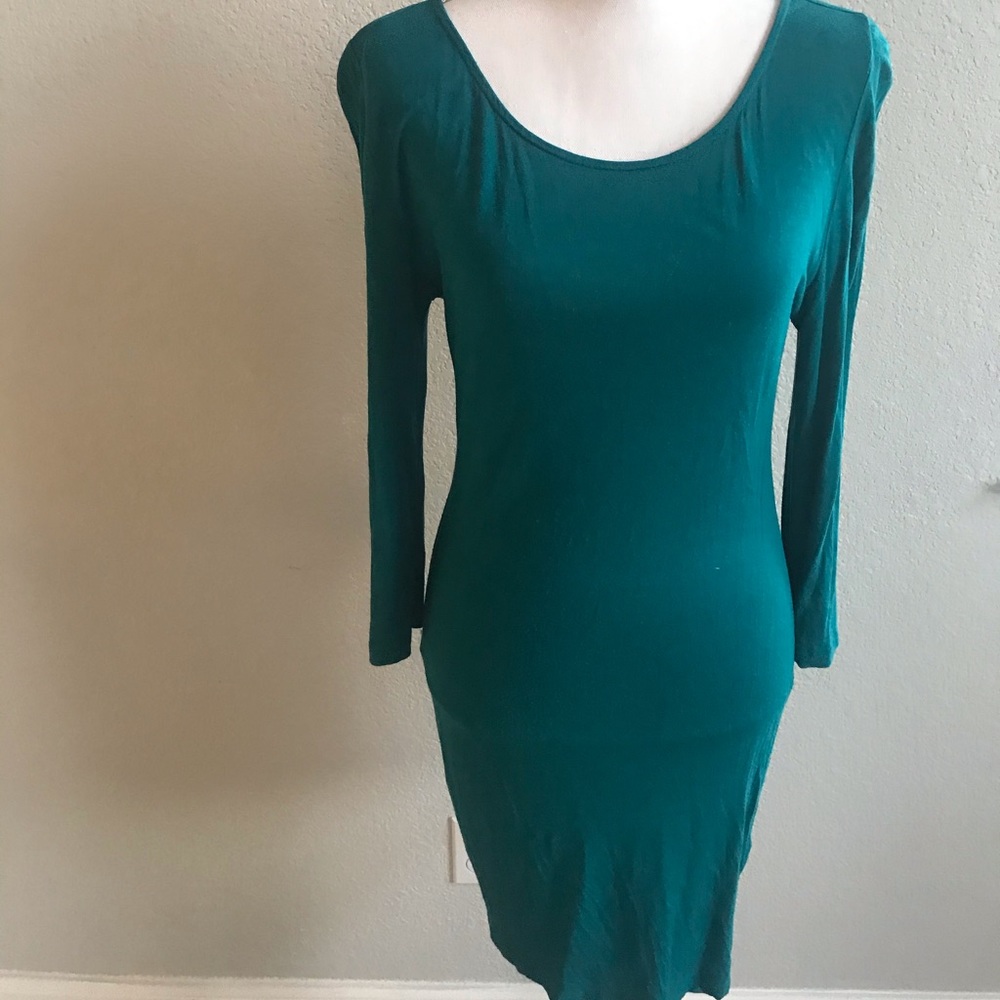 Turquoise body con dress